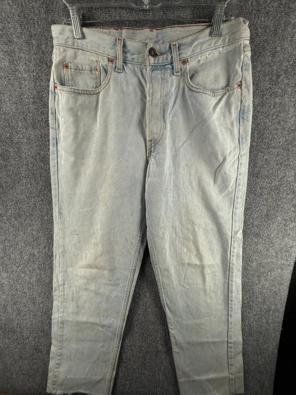 VTG Levis 412 Fit Guide Orange Tab Jeans Light Wash '93 Belgium Distress 31x28.5